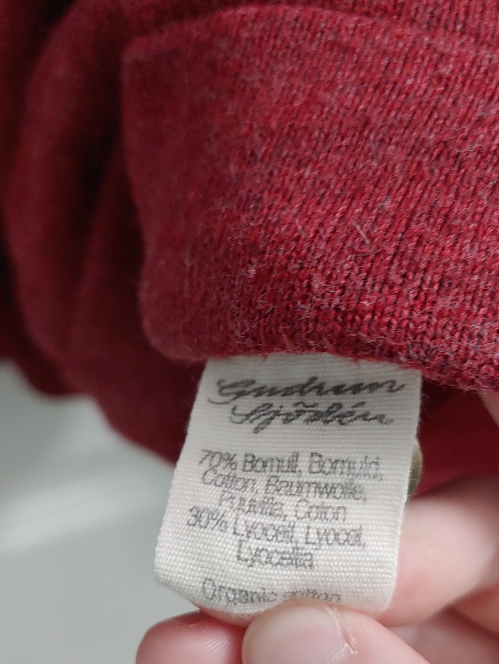 Gudrun Sjoden Cardigan Red Organic Cotton Sweater Women's Size XL - Picture 3 of 6